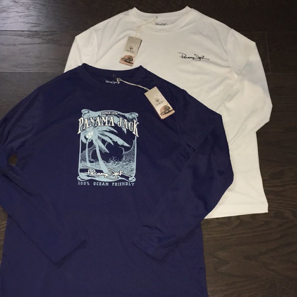 Two (2) New Men’s Panama Jack Summer Fishing Marlin Sailfish Shirt UPF50 & Socks